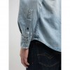 REPLAY WESTERN SHIRT WITH R EMBROIDERY LIGHT BLUE