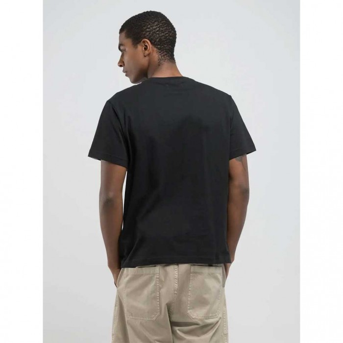 REPLAY T-SHIRT WITH ALOHA STATE PRINT BLACK