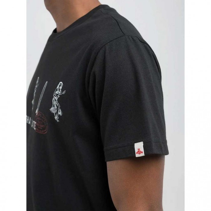 REPLAY T-SHIRT WITH ALOHA STATE PRINT BLACK