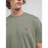 REPLAY JERSEY T-SHIRT WITH R EMBROIDERY GREEN