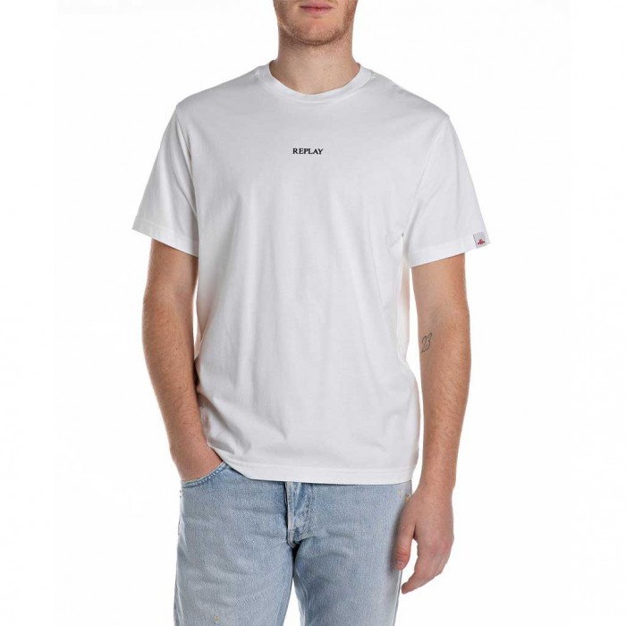 REPLAY MAN T SHIRT SMALL LOGO WHITE