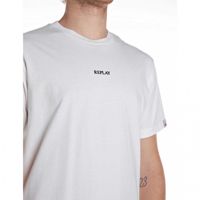 REPLAY MAN T SHIRT SMALL LOGO WHITE