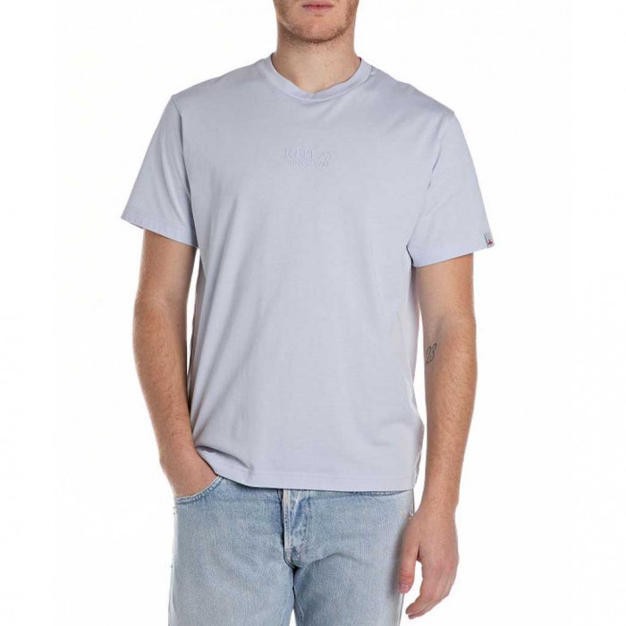 REPLAY REGULAR-FIT T-SHIRT LIGHT SIEL