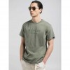 REPLAY CREW-NECK T-SHIRT WITH LETTERING PRINT GREEN