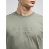 REPLAY CREW-NECK T-SHIRT WITH LETTERING PRINT GREEN