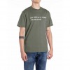 REPLAY REGULAR-FIT T-SHIRT WITH LETTERING GREEN