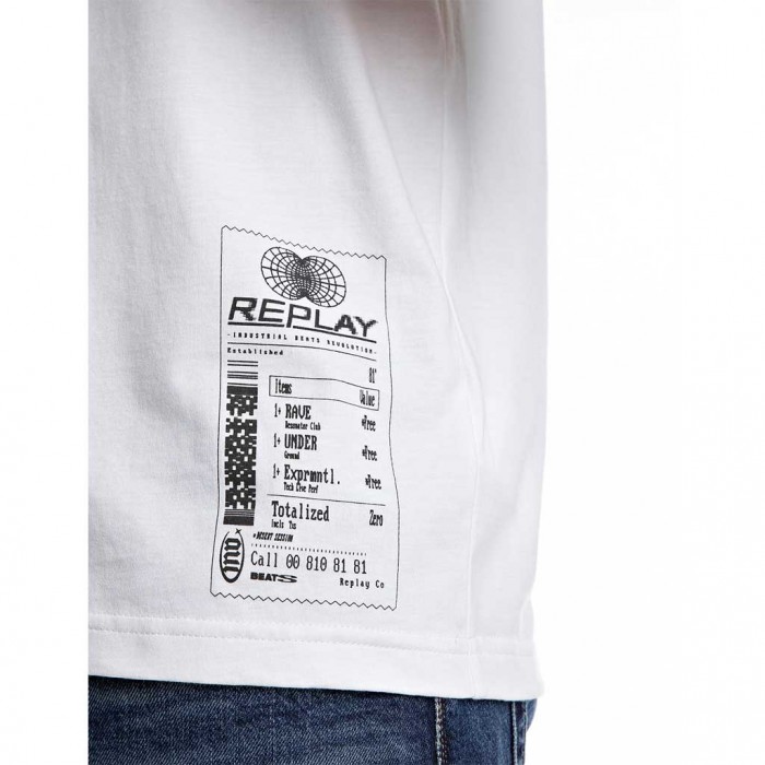 REPLAY MAN T SHIRT BACK PRINT WHITE