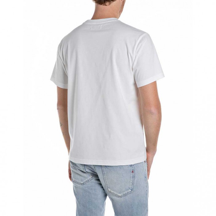 REPLAY MAN T SHIRT PRINT WHITE