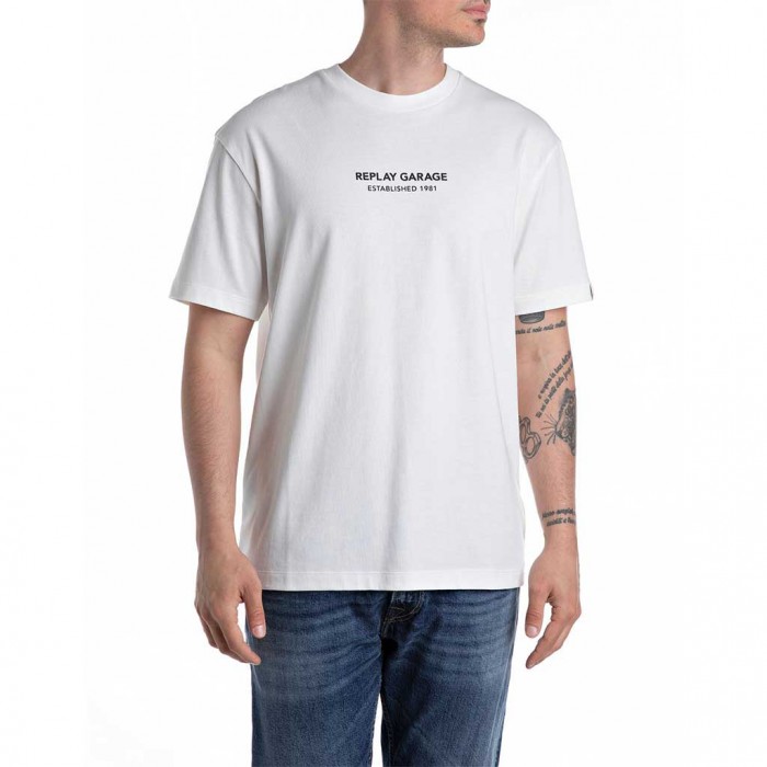 REPLAY MAN T SHIRT BACK LOGO WHITE