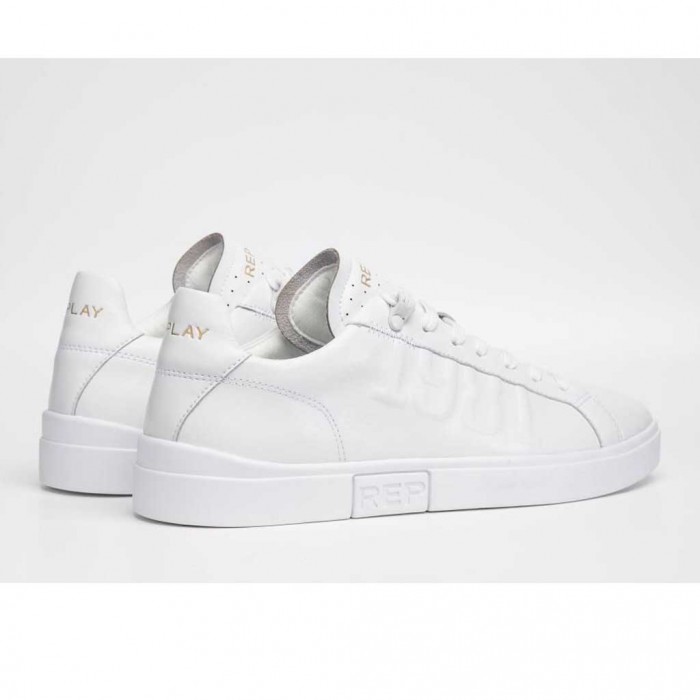 REPLAY MAN SHOES LOGO WHITE 