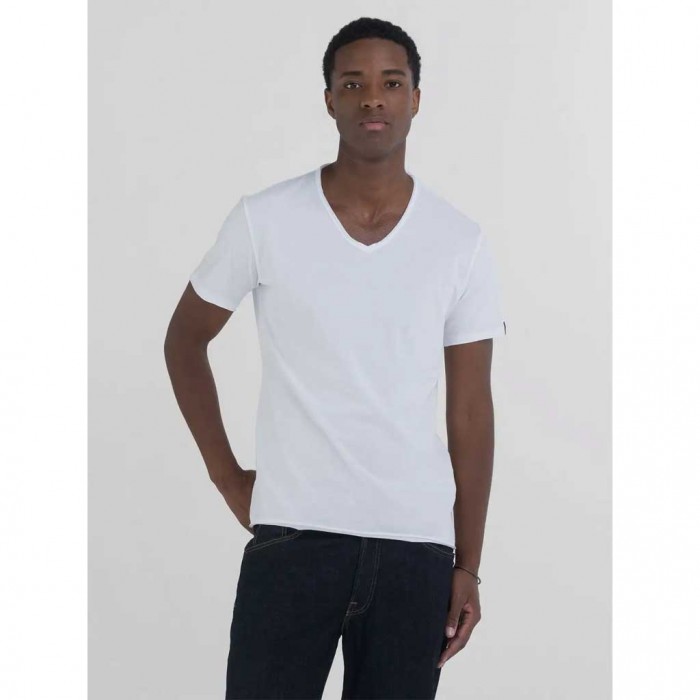 REPLAY COTTON V-NECK T-SHIRT WHITE