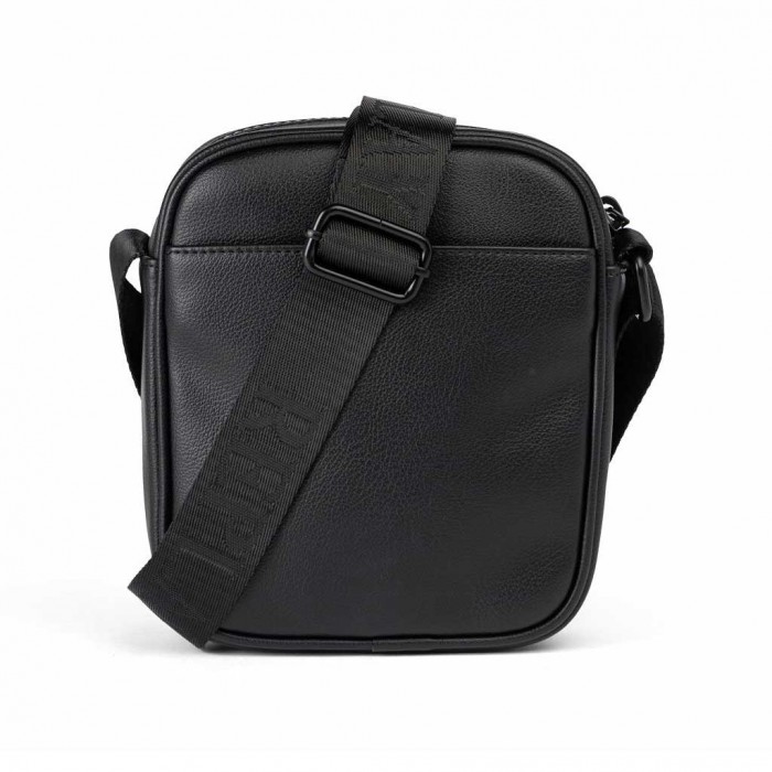 REPLAY MAN LEATHER CROSSBODY BAG BLACK