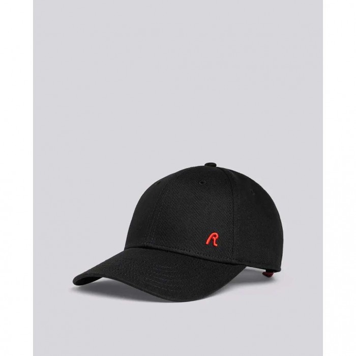 REPLAY CAP WITH R EMBROIDERY BLACK