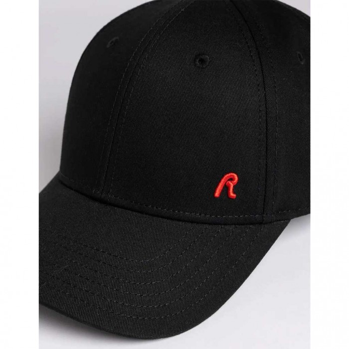 REPLAY CAP WITH R EMBROIDERY BLACK