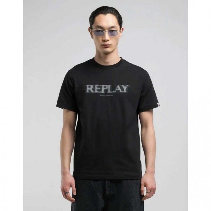 REPLAY MAN T-SHIRT LOGO BLACK