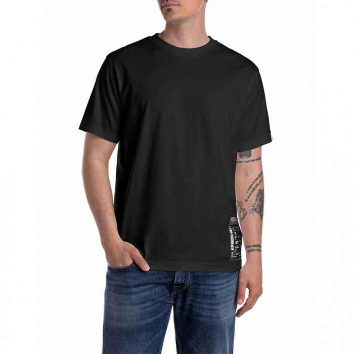 REPLAY MAN T SHIRT BACK PRINT BLACK