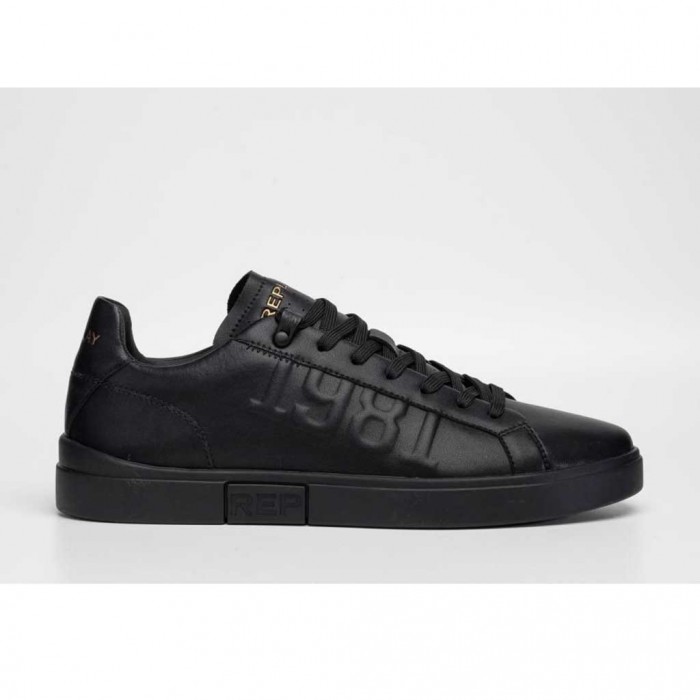 REPLAY MAN SHOES LOGO PRINT TOTAL BLACK