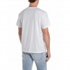 REPLAY MAN T SHIRT LOGO R WHITE