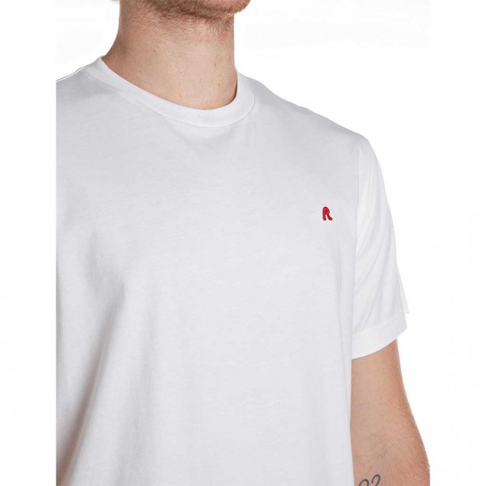 REPLAY MAN T SHIRT LOGO R WHITE