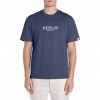 REPLAY RELAXED-FIT T-SHIRT WITH LETTERING PRINT BLUE