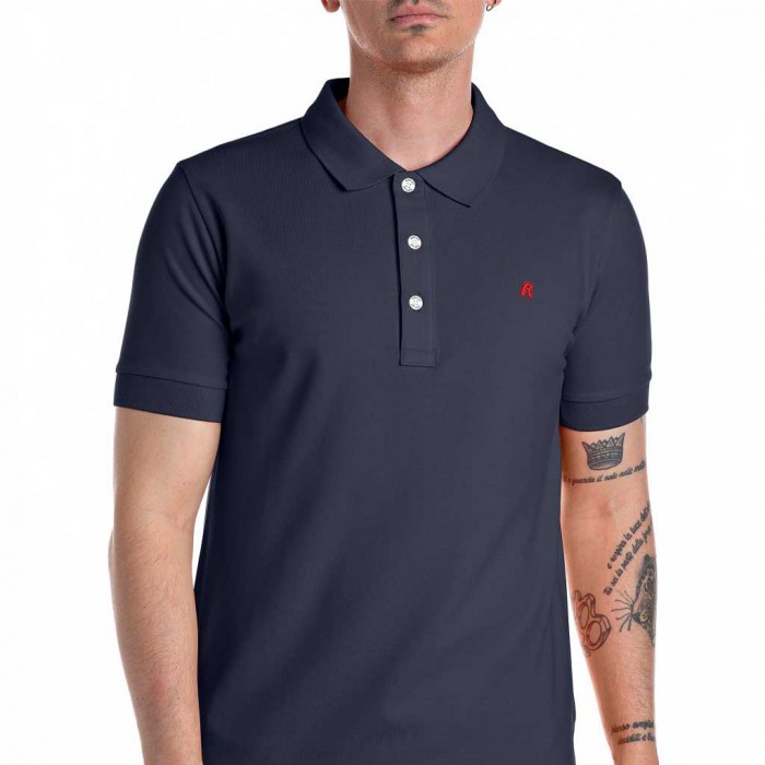 REPLAY MAN POLO T SHIRT BLUE