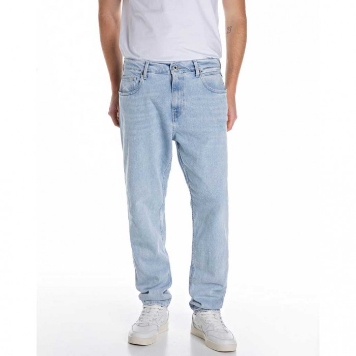 REPLAY SANDOT TAPERED-FIT JEANS LIGHT BLUE