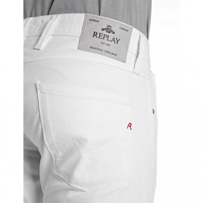 REPLAY MAN JEAN SLIM FIT ANBASS WHITE