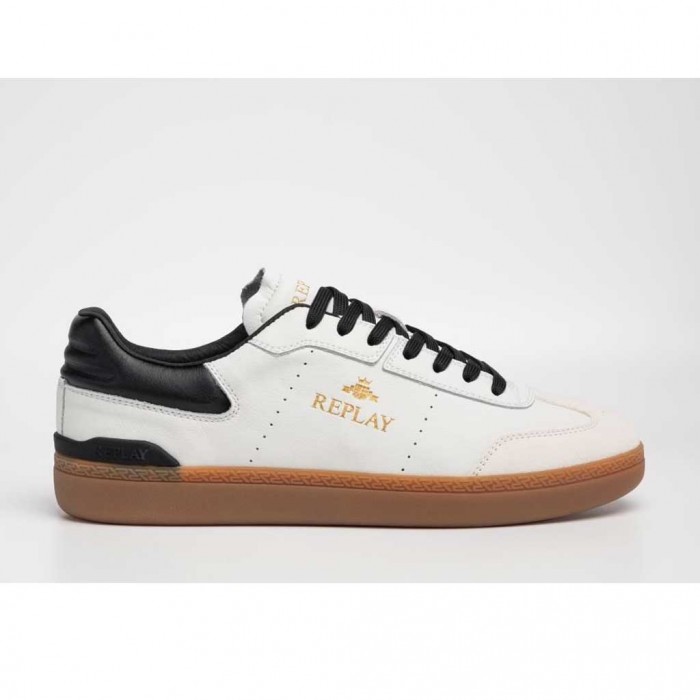 REPLAY MAN SHOES LOGO WHITE/BLACK