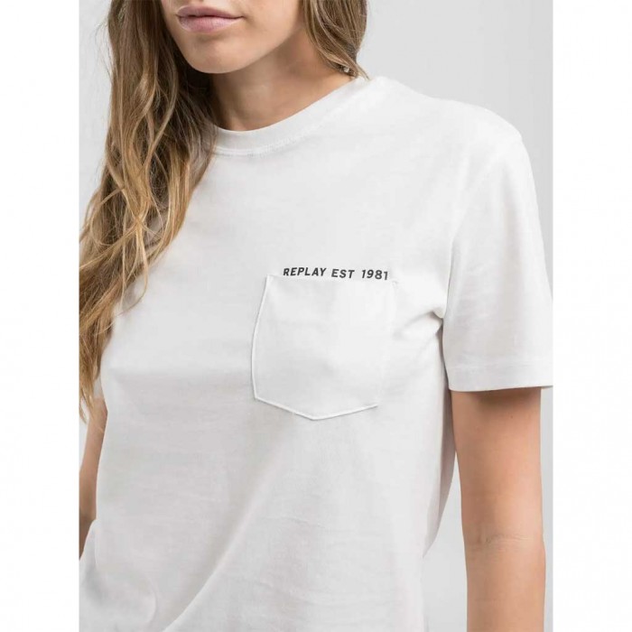 REPLAY REGULAR-FIT T-SHIRT WITH BREAST POCKET WHITE