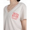 REPLAY WOMAN T SHIRT V NECK BEIGE