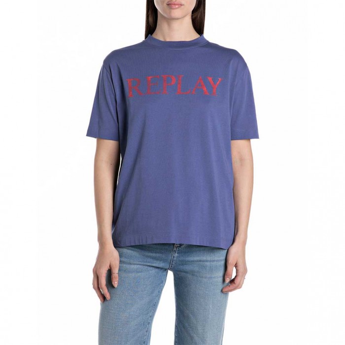 REPLAY WOMAN T SHIRT BLUE