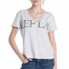 REPLAY WOMAN T SHIRT LOGO PRINT WHITE