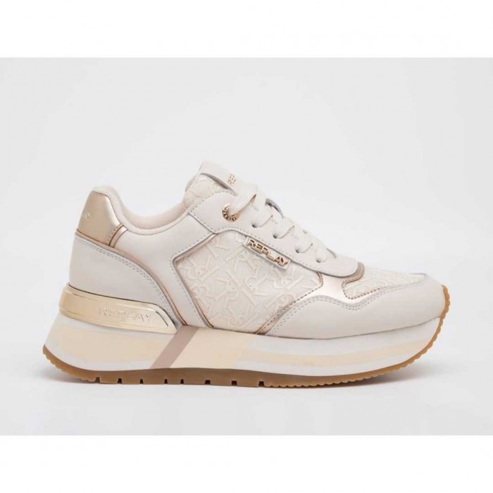 REPLAY WOMAN SNEAKERS BEIGE/GOLD