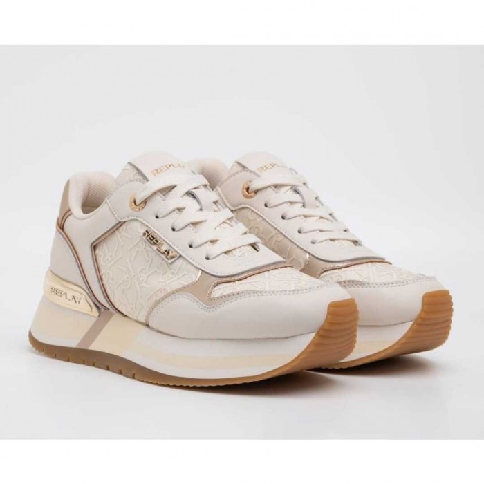 REPLAY WOMAN SNEAKERS BEIGE/GOLD
