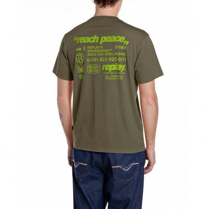 REPLAY MAN T SHIRT BACK PRINT GREEN REPLAY MAN T SHIRT BACK PRINT GREEN