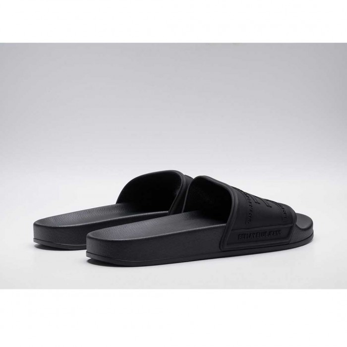 REPLAY UP GRAVEN 2 BRANDED SLIDERS BLACK 1