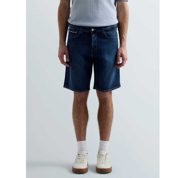 REPLAY GROVER STRAIGHT-FIT SHORTS BLUE