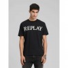 REPLAY JERSEY T-SHIRT WITH LOGO PRINT BLACK REPLAY JERSEY T-SHIRT WITH LOGO PRINT BLACK