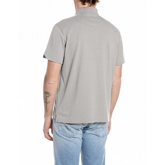 REPLAY MAN POLO T SHIRT LIGHT GREY