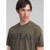 REPLAY JERSEY T-SHIRT WITH LOGO PRINT GREEN REPLAY JERSEY T-SHIRT WITH LOGO PRINT GREEN