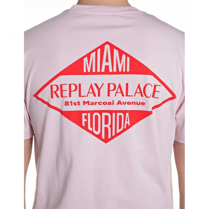 REPLAY MAN T SHIRT BACK PRINT PINK