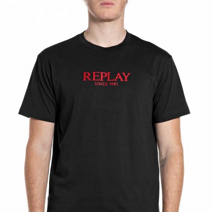 REPLAY MAN T SHIRT LOGO BLACK