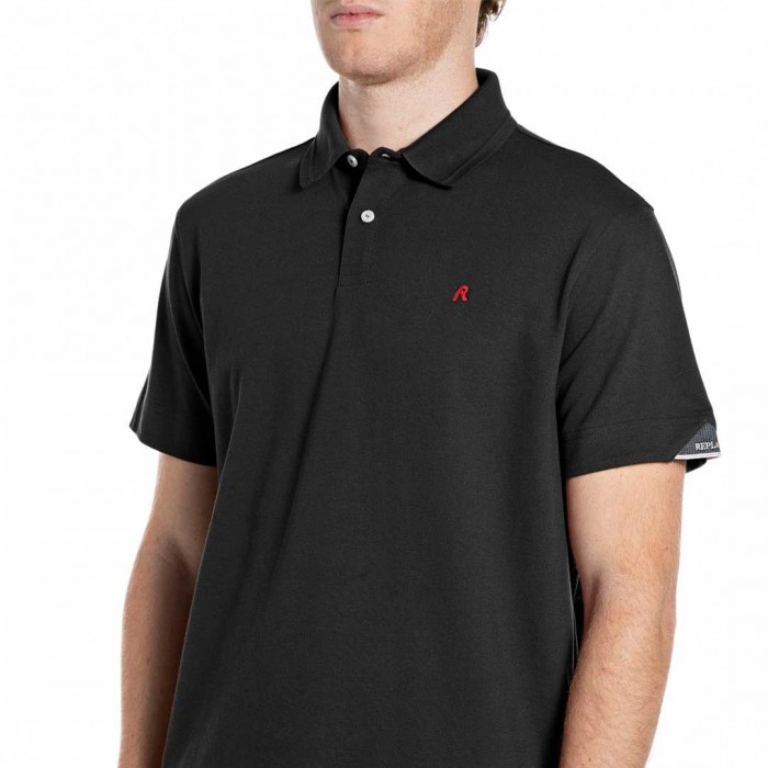 REPLAY MAN T SHIRT POLO BLACK