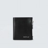 REPLAY LEATHER WALLET WITH LETTERING BLACK REPLAY LEATHER WALLET WITH LETTERING BLACK
