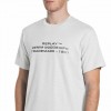 REPLAY LINEN AND COTTON T-SHIRT WITH LETTERING ECRU REPLAY LINEN AND COTTON T-SHIRT WITH LETTERING ECRU