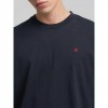 REPLAY JERSEY T-SHIRT WITH RED R LOGO DARK NAVY