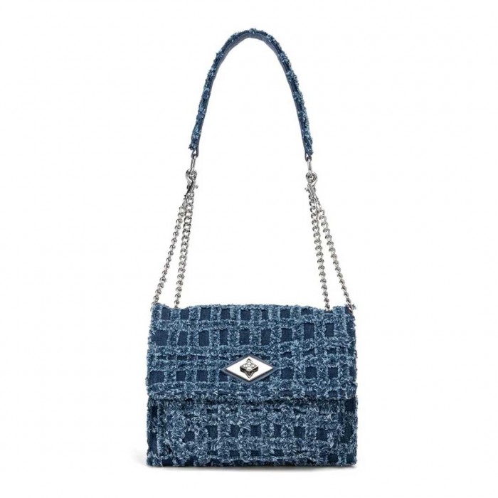 REPLAY WOMAN SHOULDER BAG JEAN BLUE