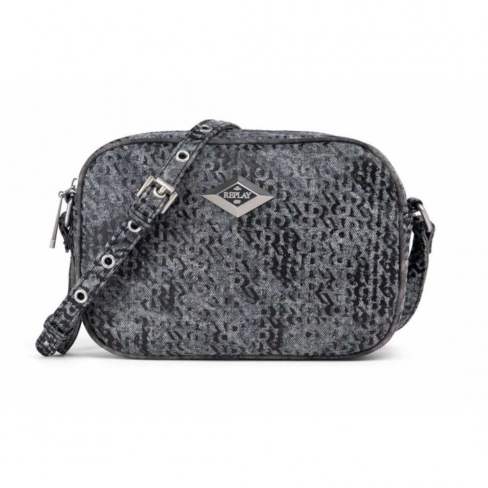 REPLAY WOMAN SMALL BAG LOGO R BLUE