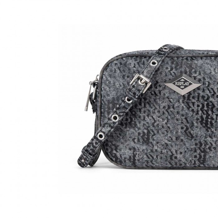 REPLAY WOMAN SMALL BAG LOGO R BLUE
