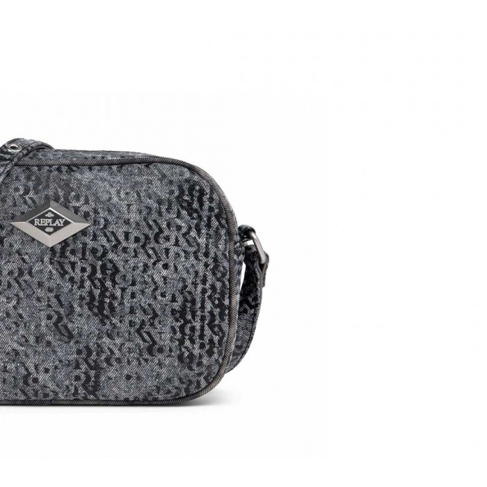 REPLAY WOMAN SMALL BAG LOGO R BLUE